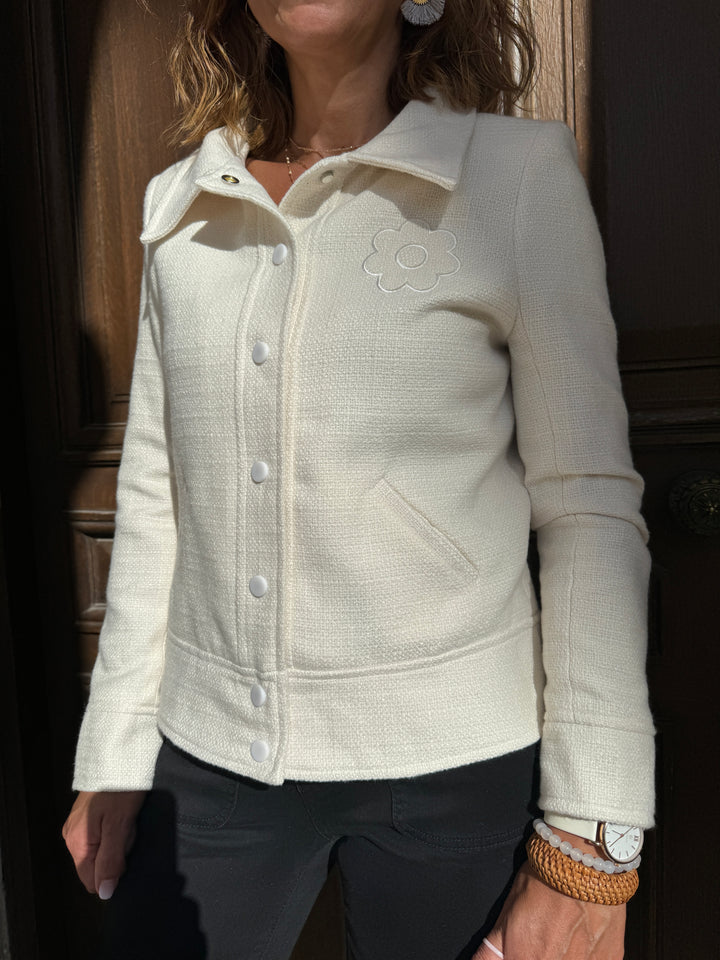 Chaqueta tweed DAISY blanca Hippocampe