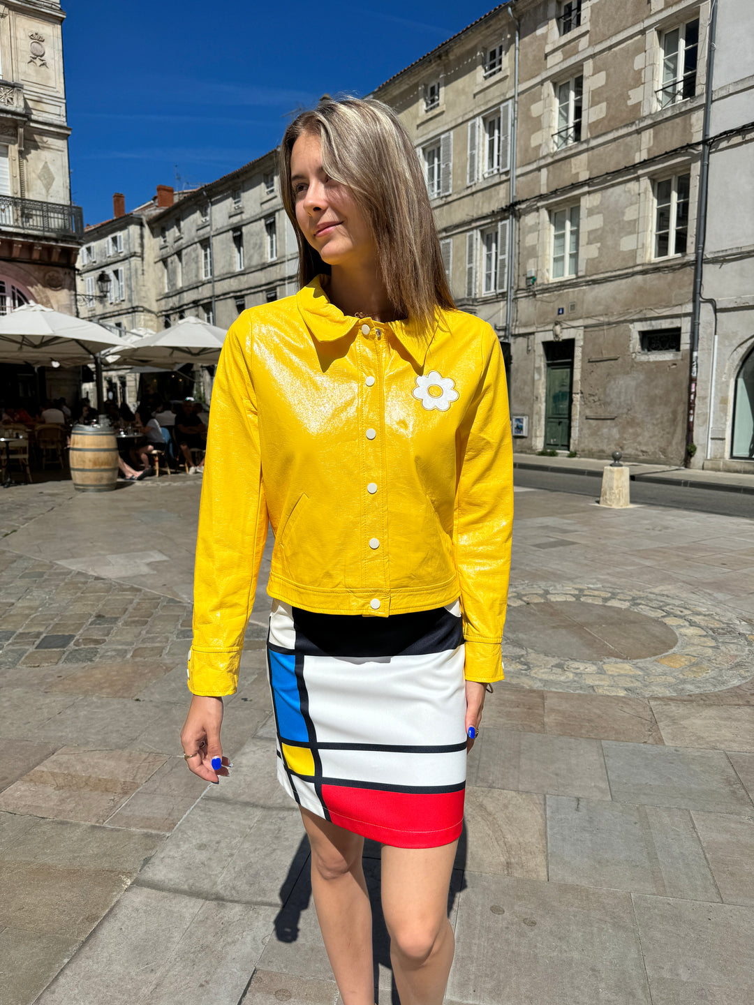 Veste vinyle citron DAISY Hippocampe