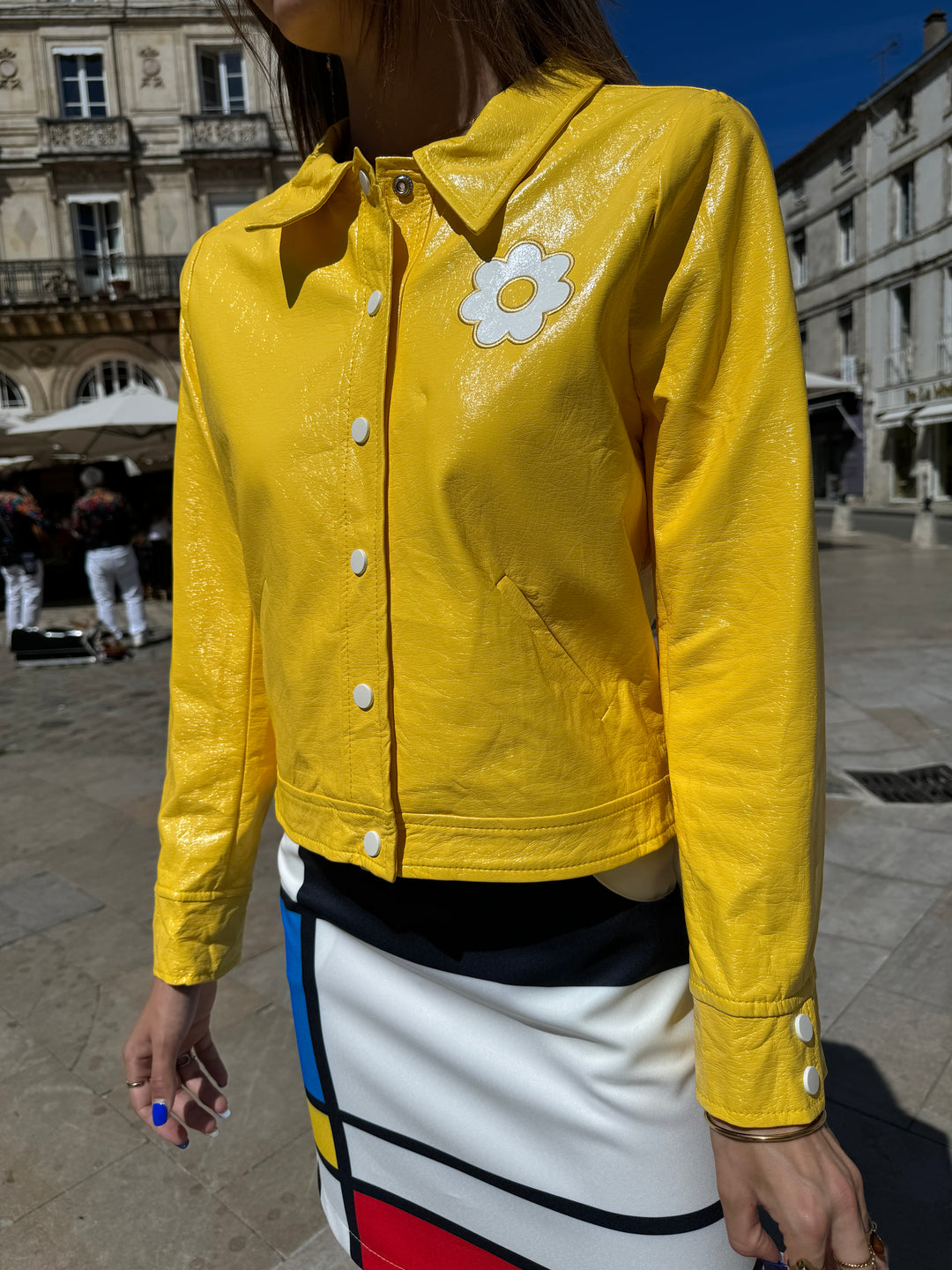 Veste vinyle citron DAISY Hippocampe