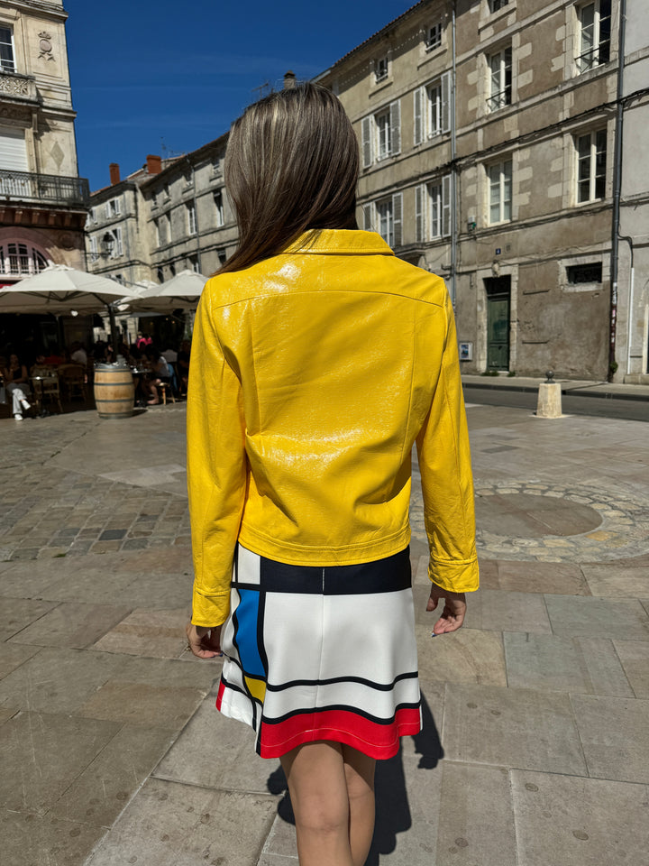 Veste vinyle citron DAISY Hippocampe