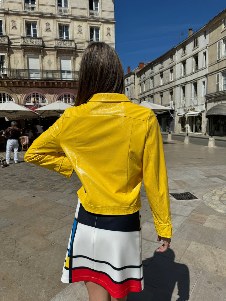 Veste vinyle citron DAISY Hippocampe