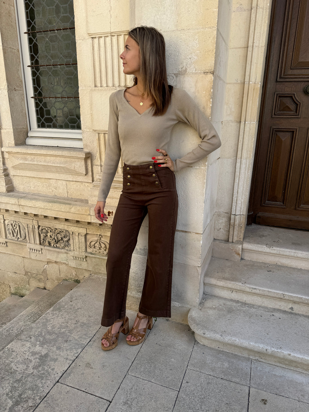 VICTORINE Jeans Oraije Choco Denim mit Steg