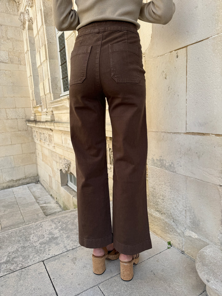 Jeans denim choco à pont VICTORINE Oraije