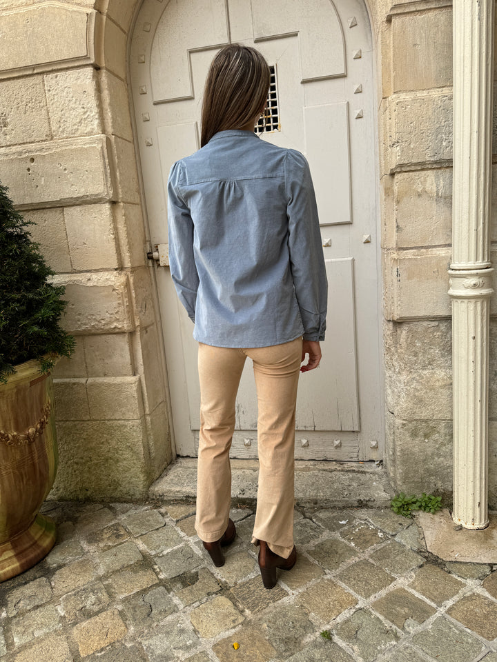 Blouse velours bleu gris BLONDIE La Petite Etoile