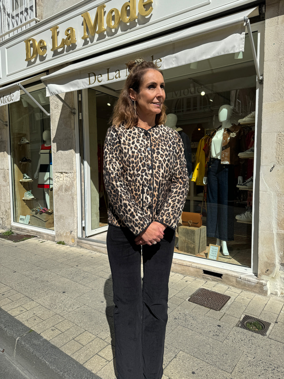 CONSTANCE Steppjacke mit Leopardenmuster