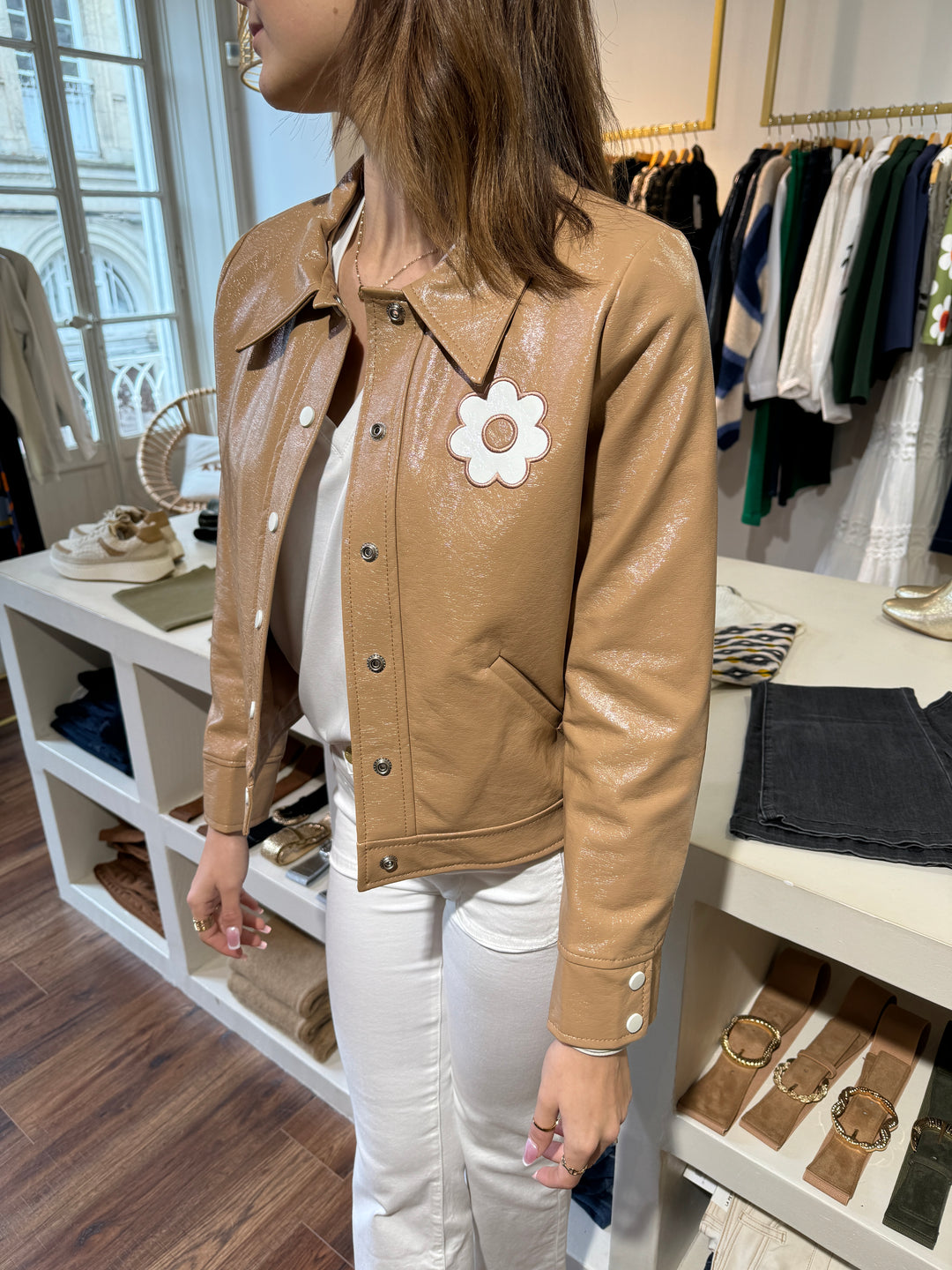 Chaqueta vinilo beige DAISY Hippocampe