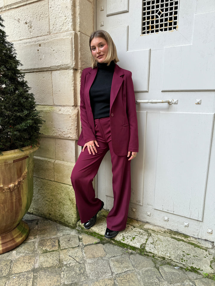 Pantalon coupe droite bordeaux GLORIA