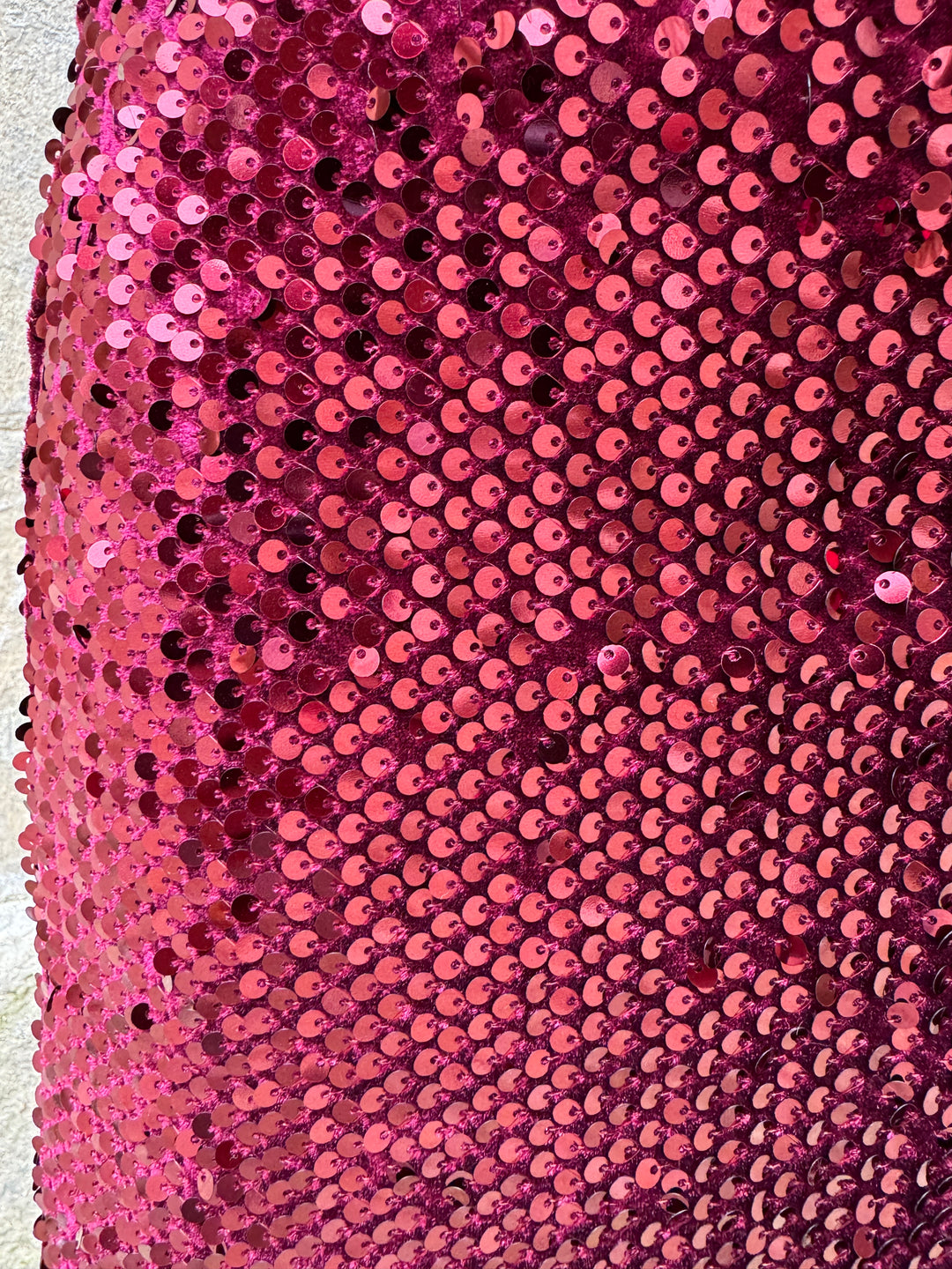 Jupe courte à sequins bordeaux CALIPSO