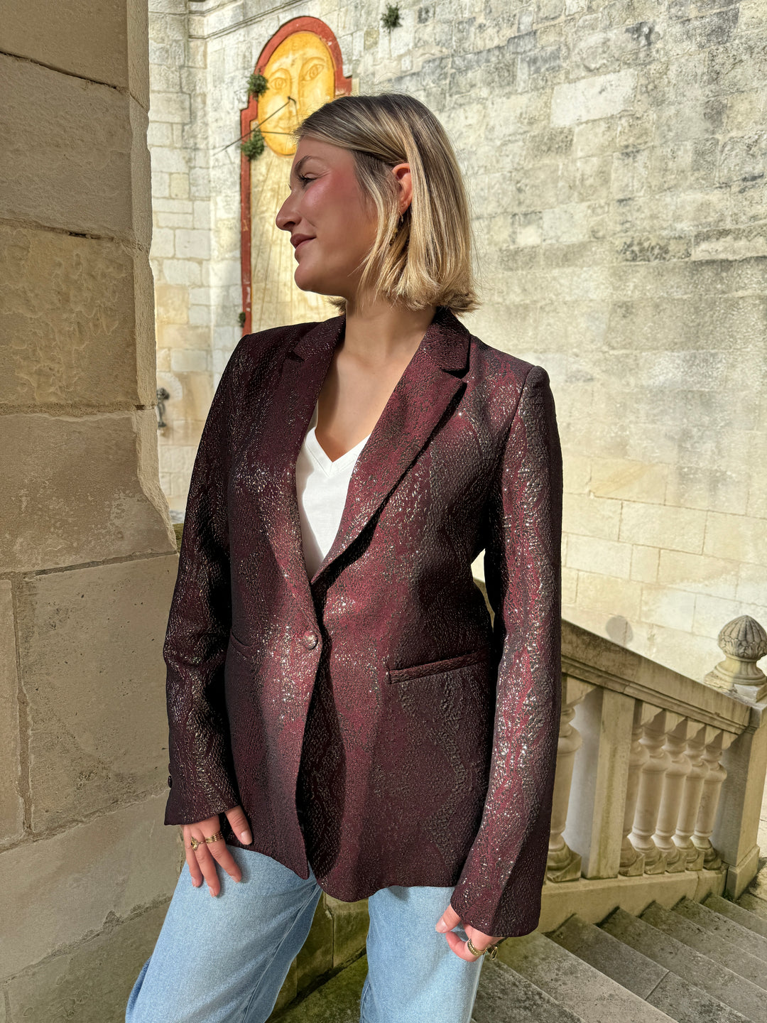 Blazer bordeaux python VOLTA La Petite Etoile