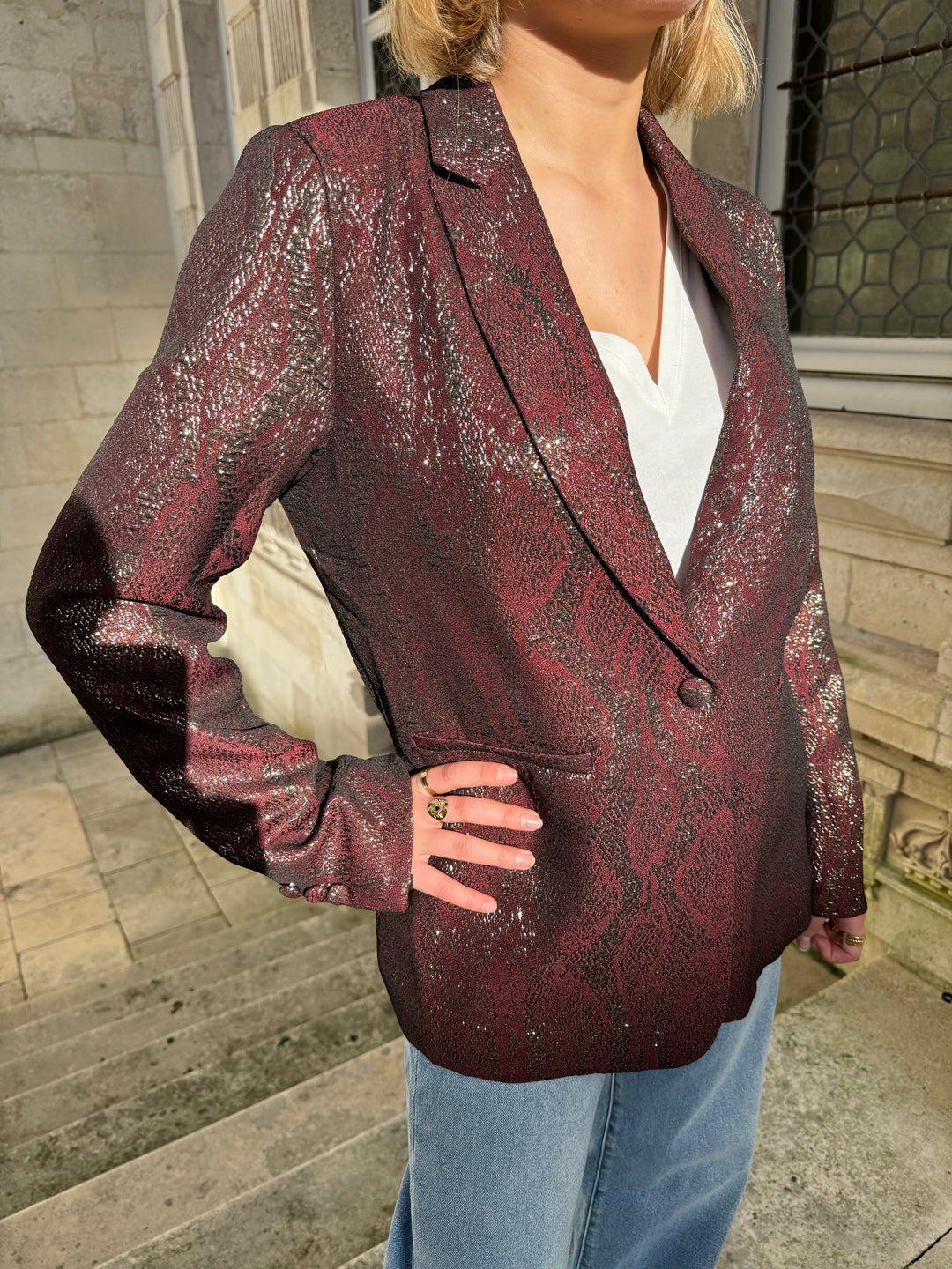 Blazer bordeaux python VOLTA La Petite Etoile