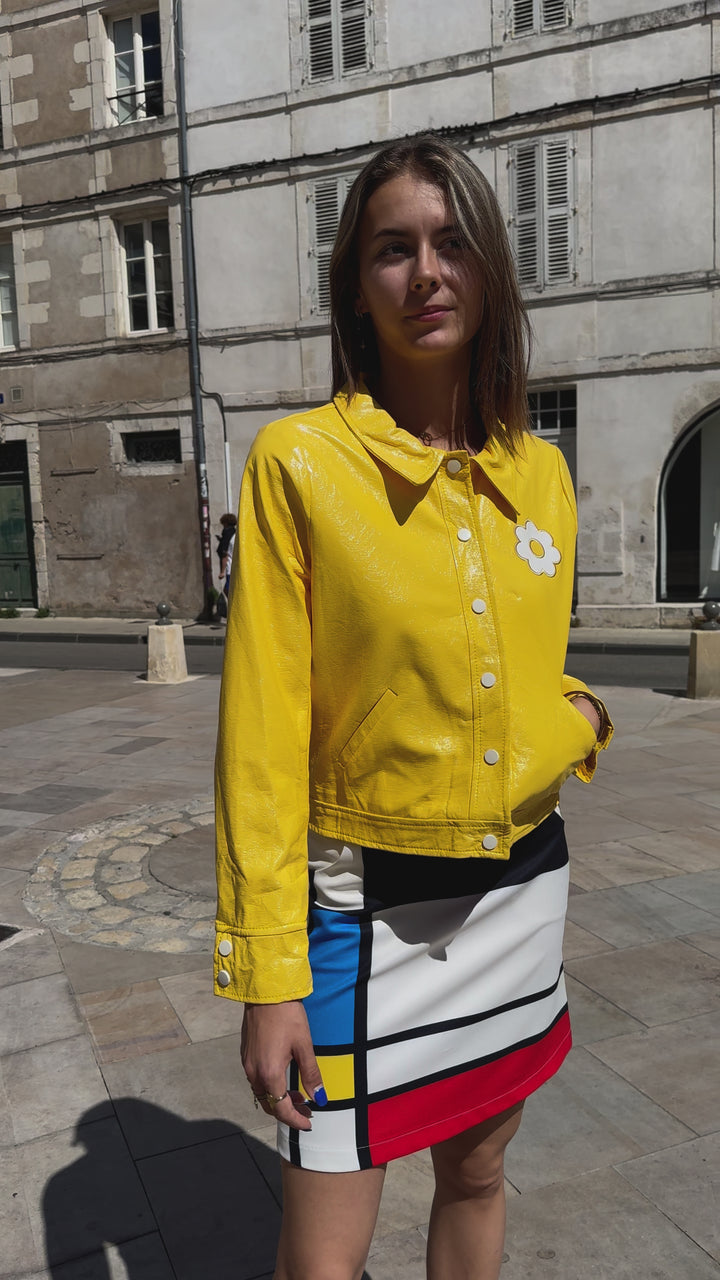 Veste vinyle citron DAISY Hippocampe