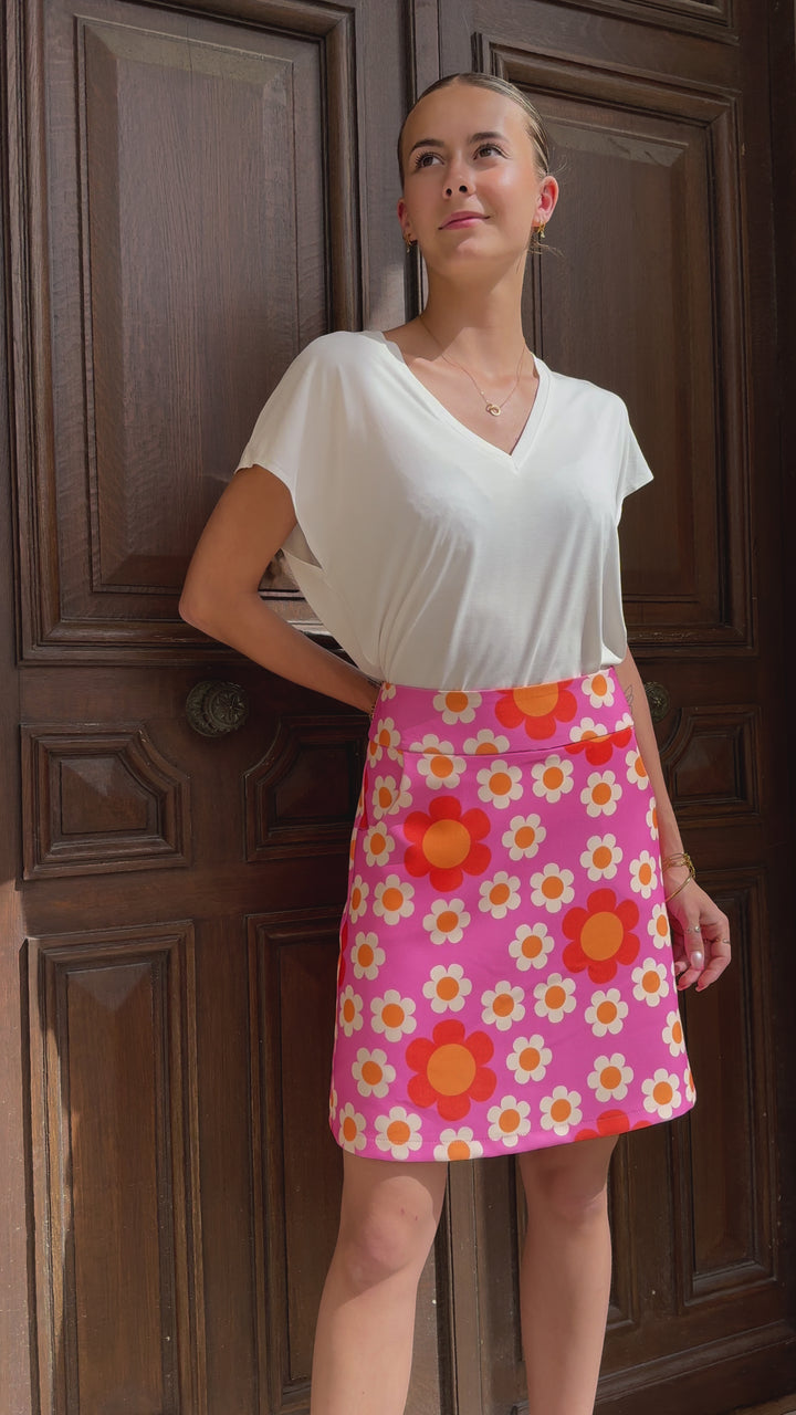 Falda SEVENTIES n°36 fucsia Hippocampe