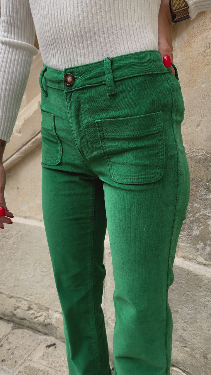 Pantalón de terciopelo verde SONNY La Petite Etoile