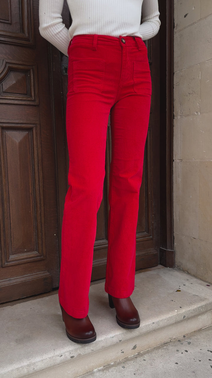 Pantalón de terciopelo rojo SONNY La Petite Etoile